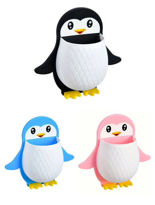 YOULIKE™   Penguin Design Toothbrush Holder | Unique Wall Mounted Self Adhesive storage
